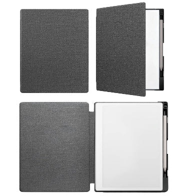 Tiimovo Remarkable Paper Pure Premium Slim Woven Pu Leather Folio Cover With Pen Holder Gray product image 2