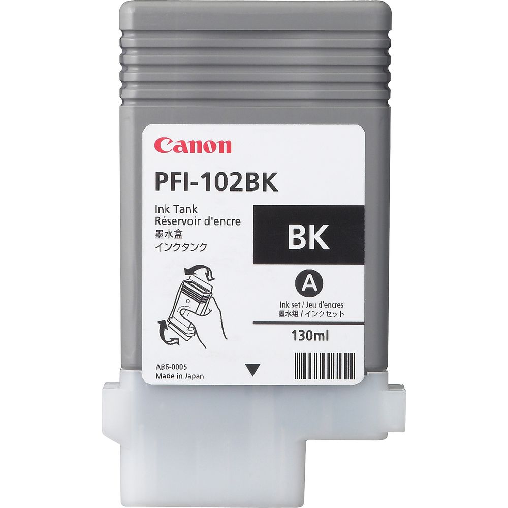 Canon PFI-102BK 130ml Black Ink Cartridge image 1