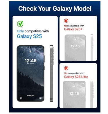 Whitestone Samsung Galaxy S25 Tempered Dome Glass Screen Protector 2pk product image 2