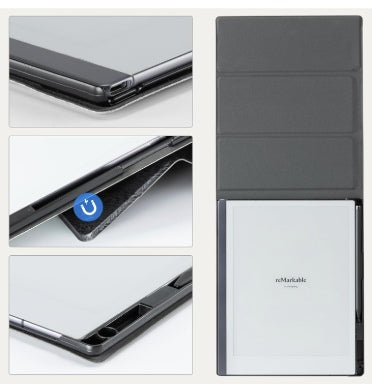 Coback Remarkable 2 Premium Leather Texture Multi-Angle Foldable Stand Cover Black product image 7