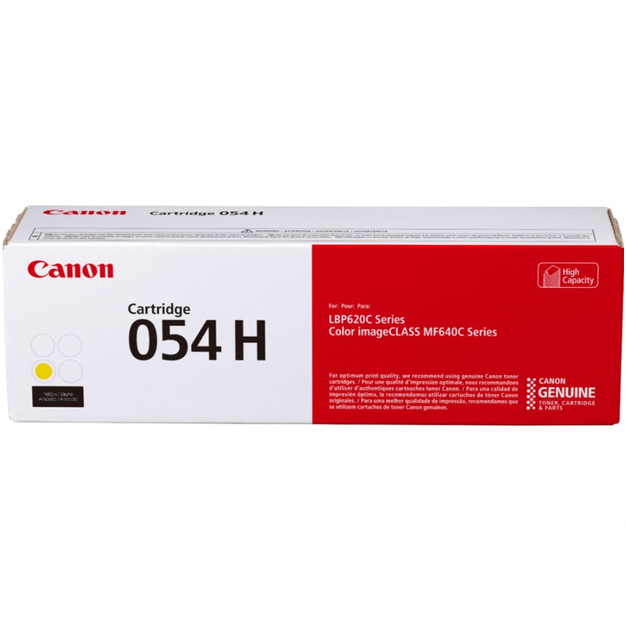Genuine Canon 054H High Capacity Yellow Toner Cartridge (3025C002AA) image 1