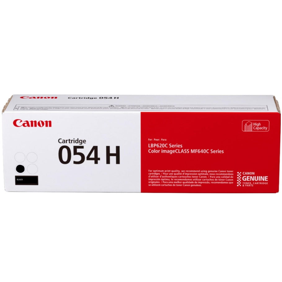 Genuine Canon 054H High Capacity Black Toner Cartridge (3028C002AA) image 1