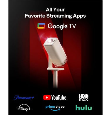 Aurzen Boom Air Portable Projector With Google TV Off-White product image 2