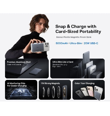 Baseus Picogo Ultra-Mini Qi2 5000mah MagSafe Wireless Magnetic Powerbank product image 10