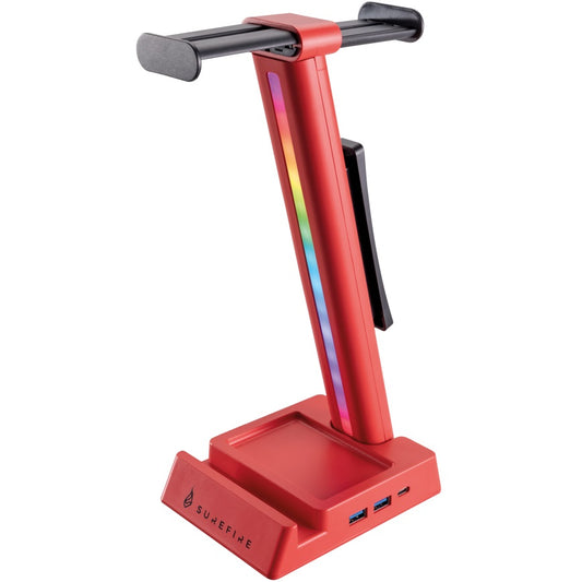 SureFire Vinson N2 RGB Gaming Headset Stand with USB Hub – Red image 2