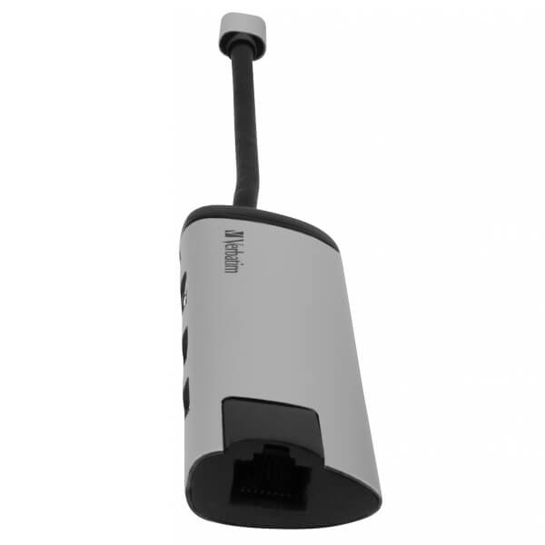Verbatim USB-C Multiport Hub with Gigabit Ethernet (49141) — rear view