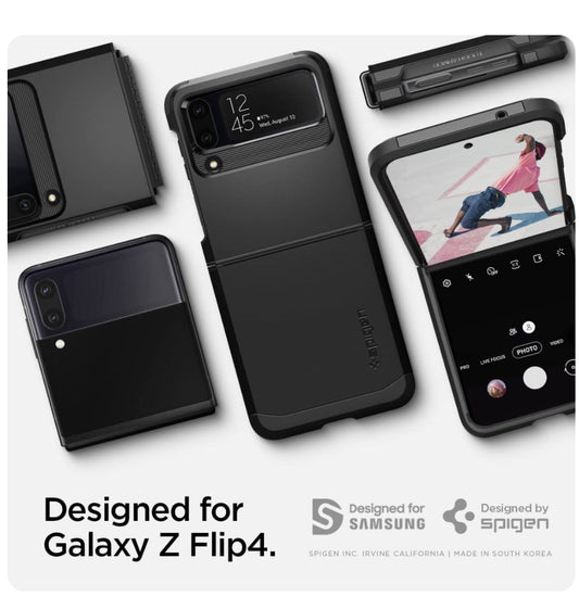 Spigen Samsung Galaxy Z Flip 4 Premium Tough Armor Case Black product image 2
