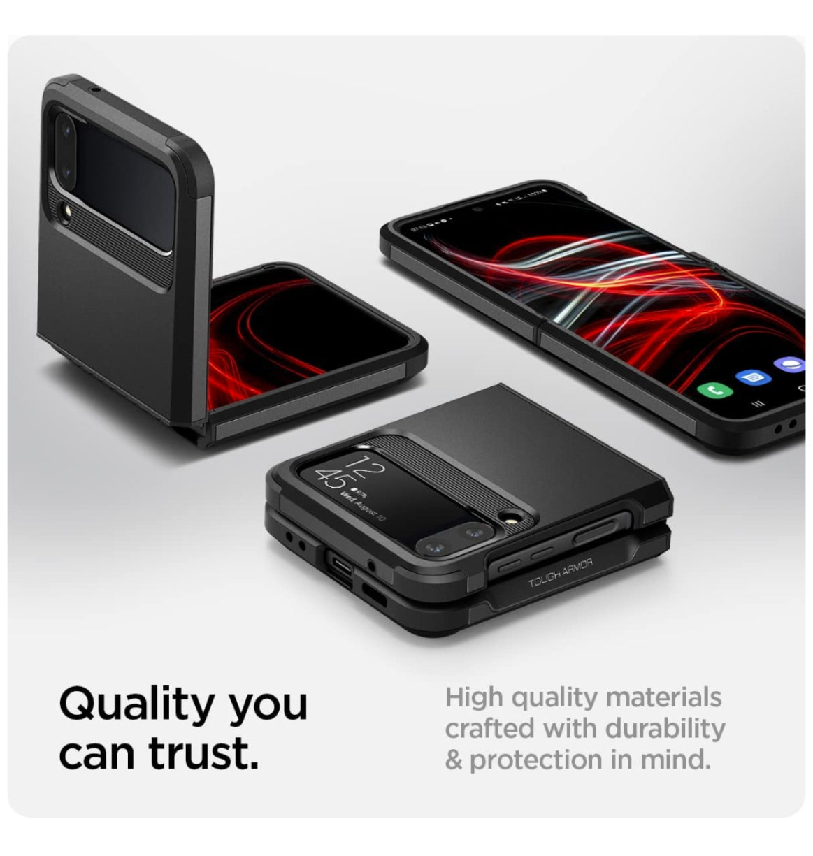 Spigen Samsung Galaxy Z Flip 4 Premium Tough Armor Case Black product image 7