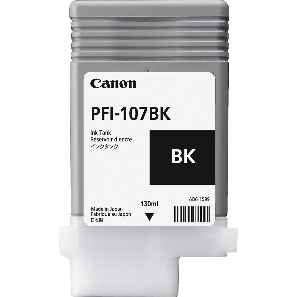 Canon PFI-107BK 130ml Black Ink Cartridge (6705B001AA) image 1