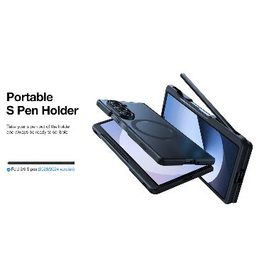 Torras Samsung Galaxy Z Fold 6 Premium MagSafe Slim Translucent Bumper Case With Pen Holder Black/Clear product image 2