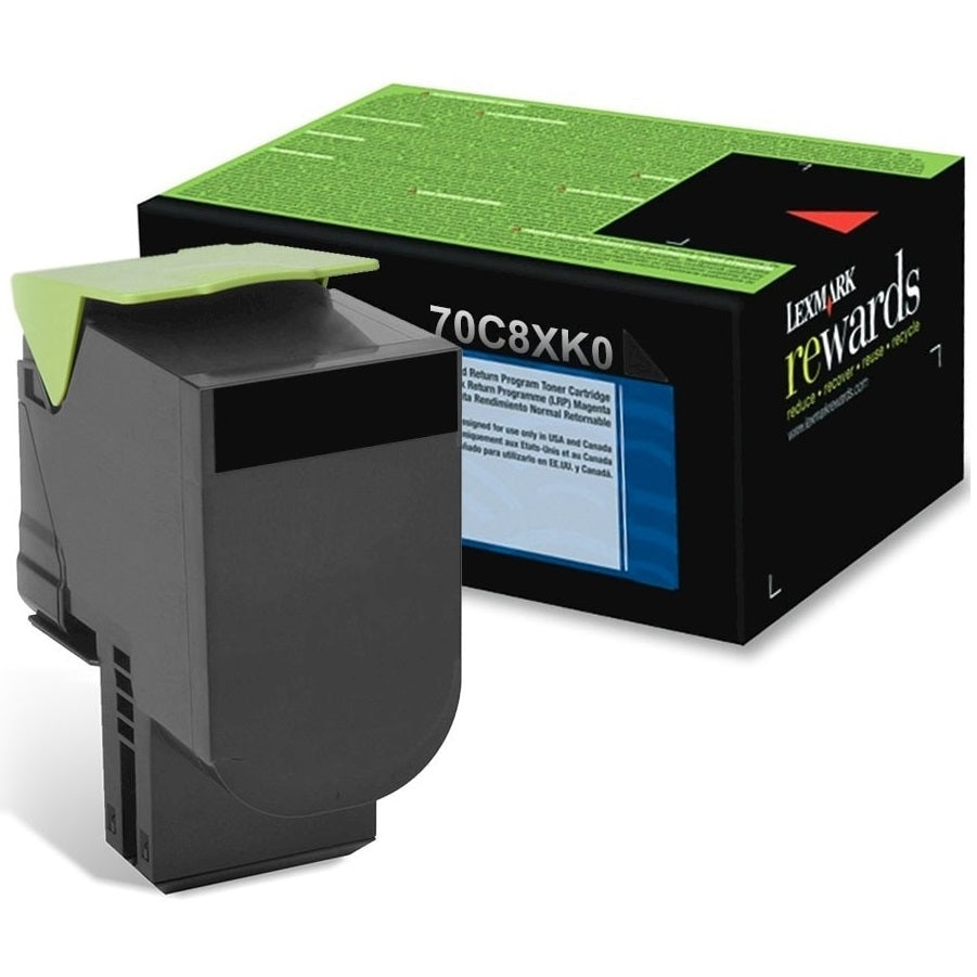 Genuine Lexmark 708XK Black Extra High Yield Return Program Toner Cartridge (70C8XK0) image 1