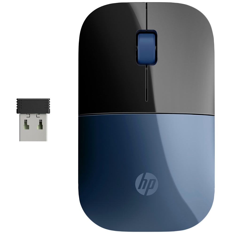 HP Z3700 Wireless Mouse – Black/Blue (7UH88AA) — front view