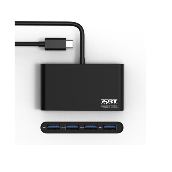 Port Connect USB Type-C Hub (900123) — rear view