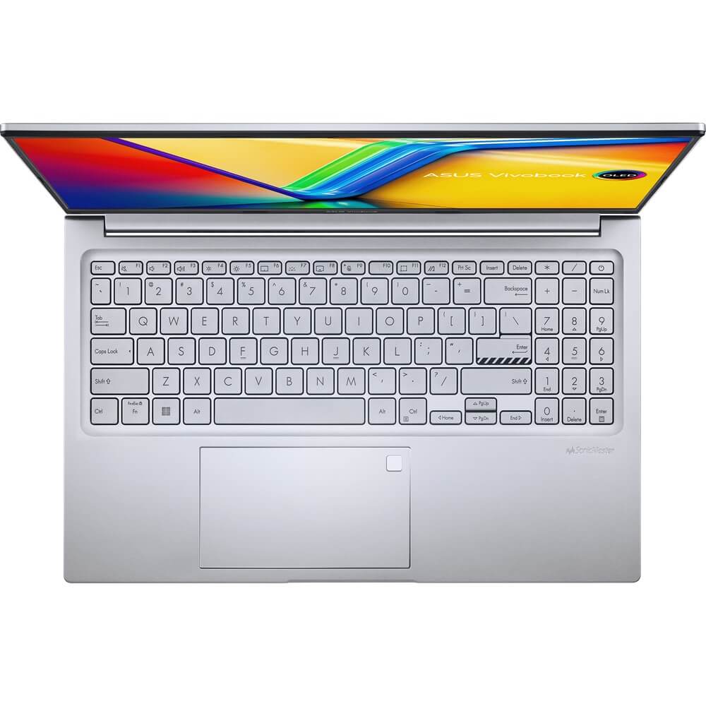 ASUS Vivobook 15 OLED M1505 Notebook PC – Ryzen 5-7430U / 15.6″ 2.8K OLED / 16GB RAM / 512GB SSD / Win 11 Home / Cool Silver