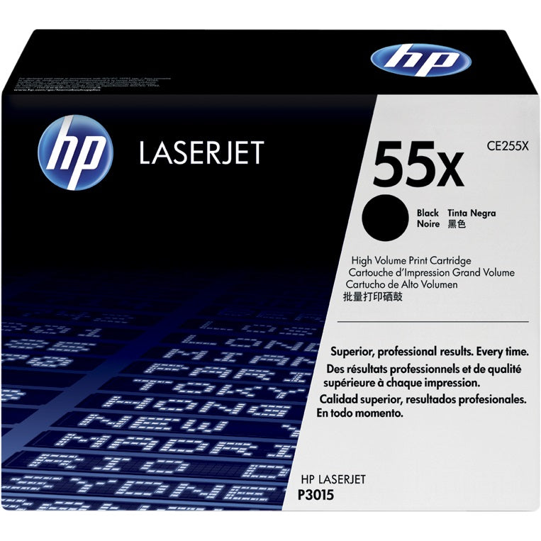 Genuine HP 55X High Yield Black LaserJet Toner Cartridge (CE255X) image 1