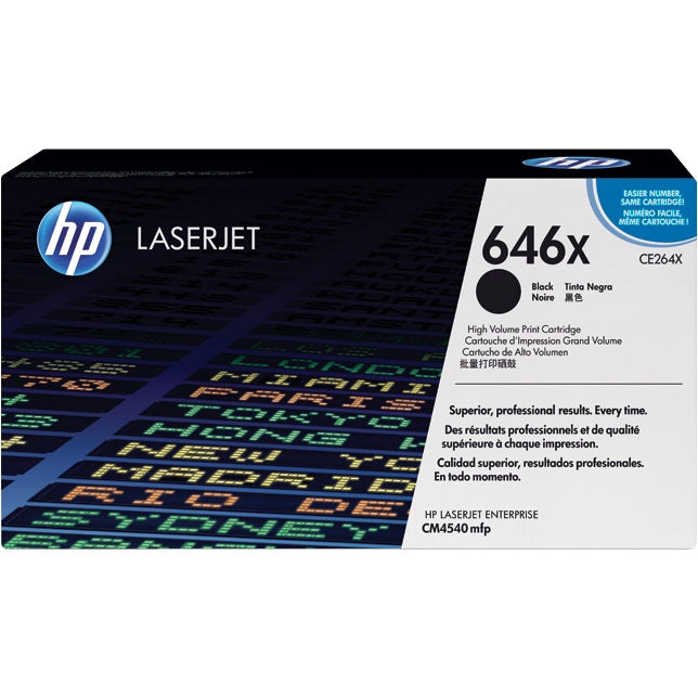 Genuine HP 646X Black LaserJet Toner Cartridge (CE264X) image 1
