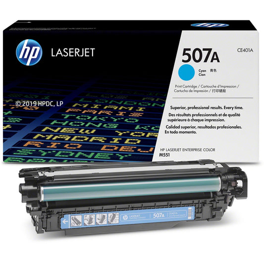 Genuine HP 507A Cyan LaserJet Toner Cartridge (CE401A) image 2