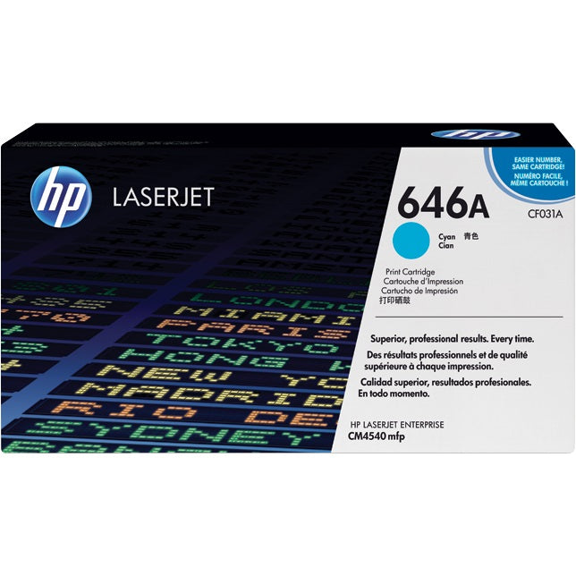 Genuine HP 646A Cyan LaserJet Toner Cartridge (CF031A) image 1