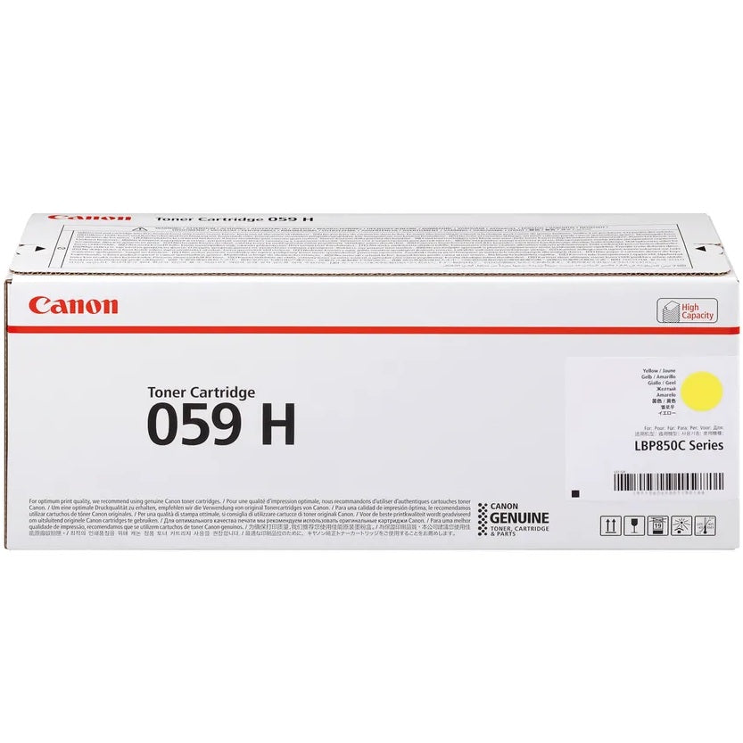 Genuine Canon 059H High Yield Yellow Toner Cartridge (3624C001AA) image 1