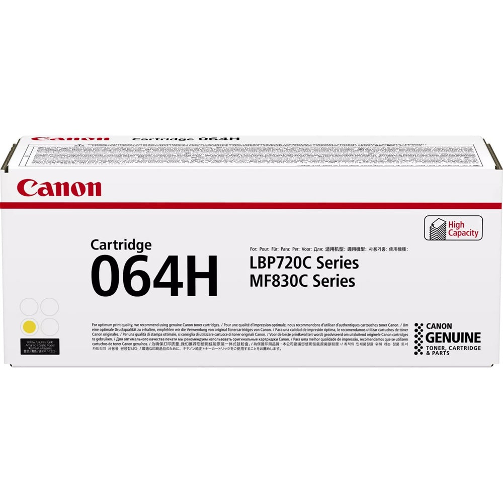 Canon 064H High Capacity Yellow Toner Cartridge (4932C001AA) image 1