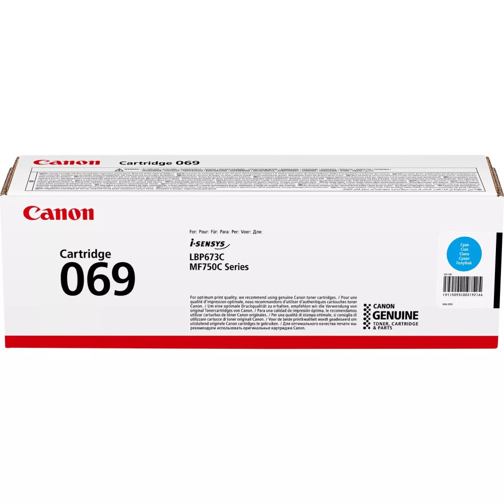 Genuine Canon 069 Cyan Toner Cartridge (5093C002AA) image 1