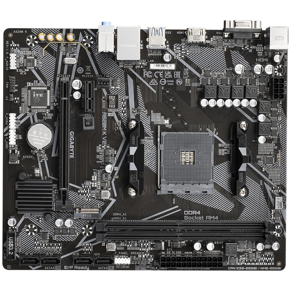 Gigabyte A520M K V2 AM4 Micro ATX Motherboard (GA-A520M-K-V2) image 4