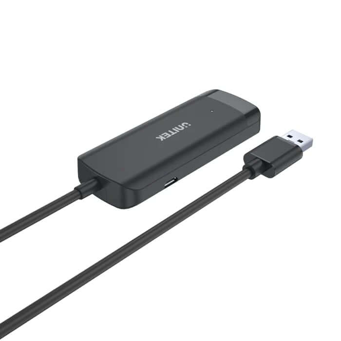 Unitek uHUB Q4 4 Ports Powered USB 3.0 Hub (H1111E) – With 150cm Long Cable — side view