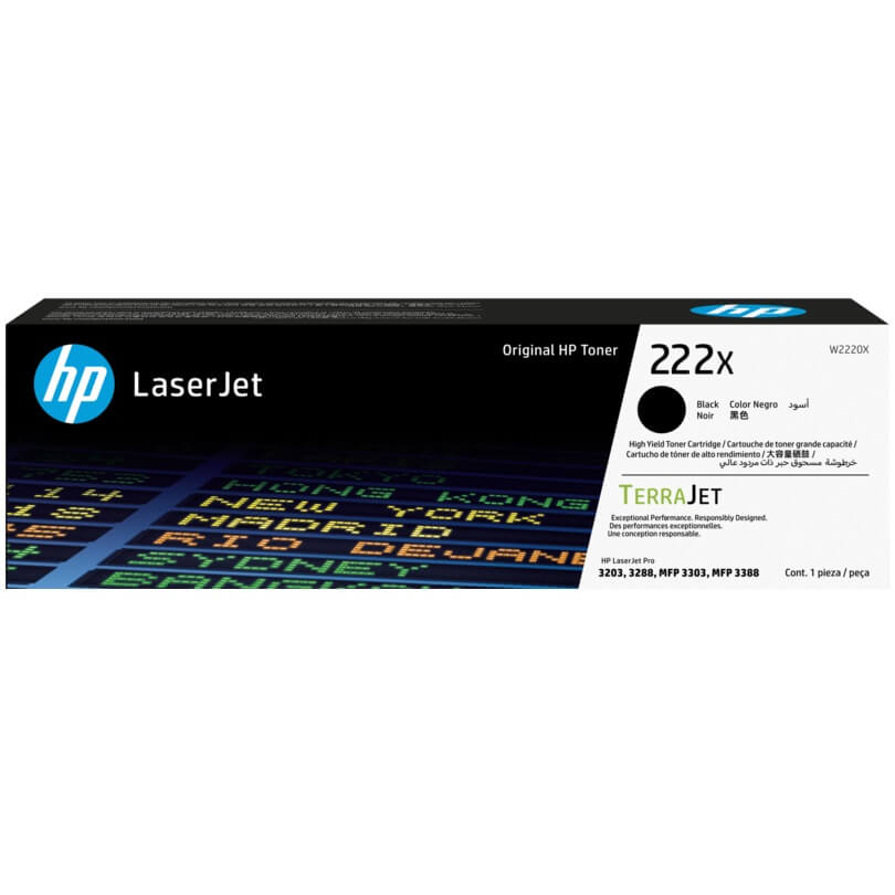 Genuine HP 222X High Yield Black LaserJet Toner Cartridge (W2220X) image 1