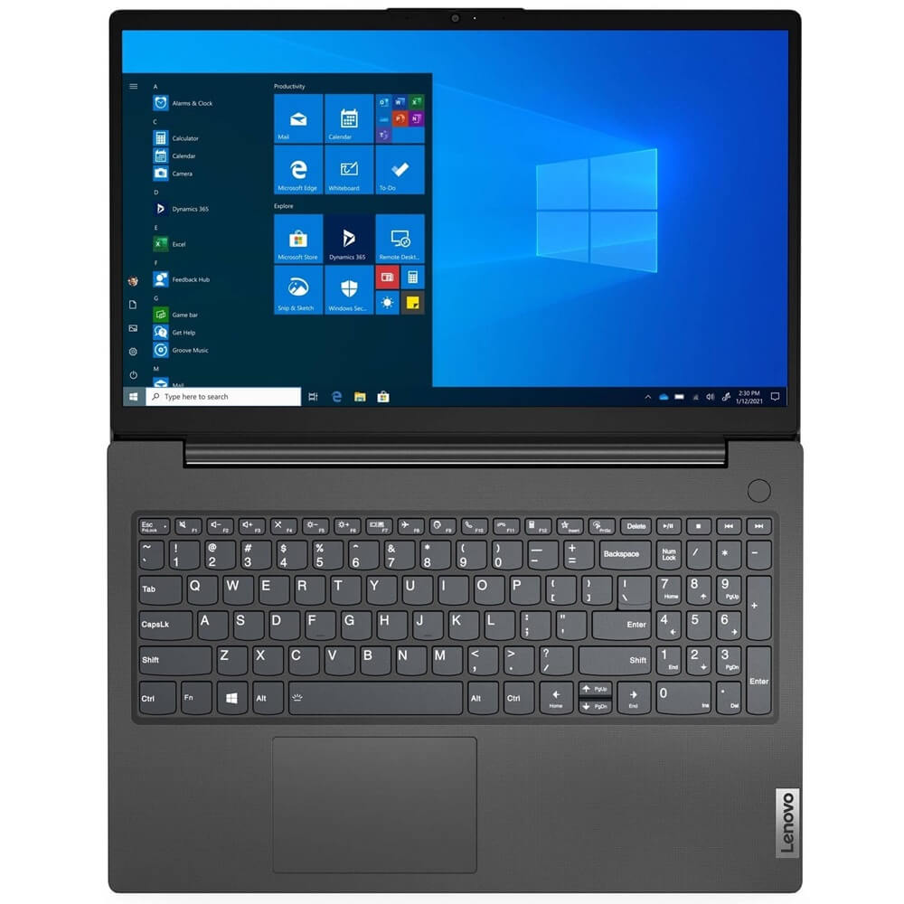 Lenovo V15 G2 ITL Notebook PC – Core i3-1115G4 / 15.6″ FHD / 4GB RAM / 1TB HDD / Win 11 Pro / Black (82KB00SGSA) — rear view