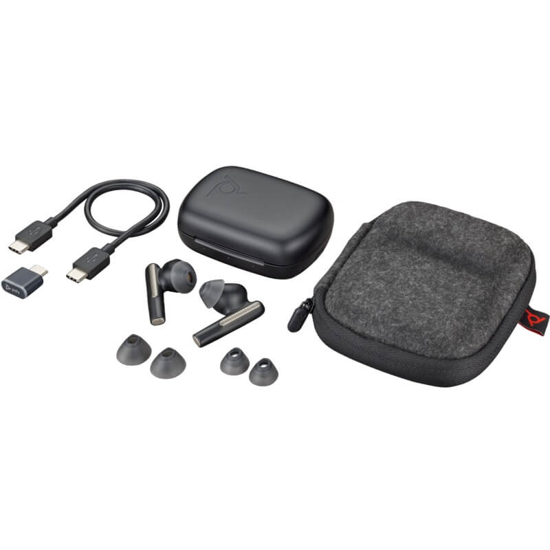 Poly Voyager Free 60 UC Carbon Black Earbuds (7Y8H4AA) — rear view