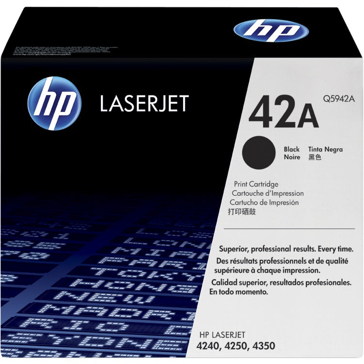 Genuine HP 42A Black LaserJet Toner Cartridge (Q5942A) image 1