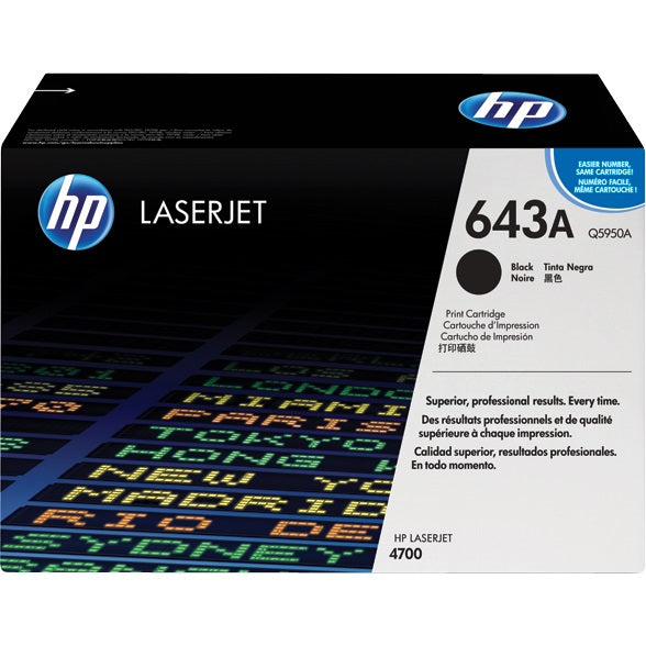 Genuine HP 643A Black LaserJet Toner Cartridge (Q5950A) image 1