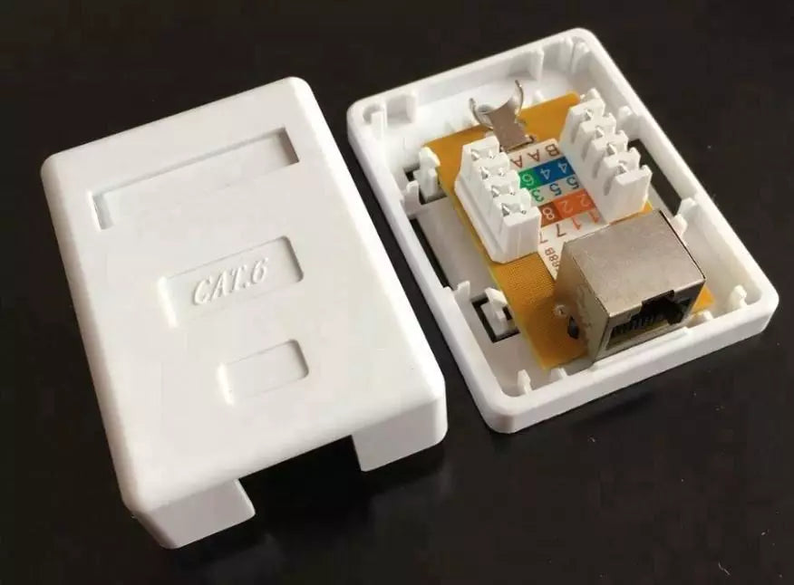 CAT6 shielded single RJ45 surface-mount wall box product photograph