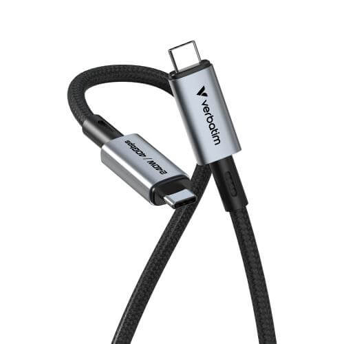 Verbatim Sync & Charge 240W USB4 Cable – Black (31847) — side view