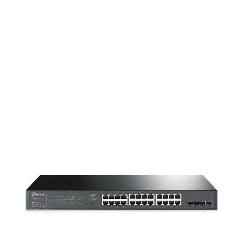 TP-Link TL-SG2428P 24-port gigabit PoE+ smart switch product photograph