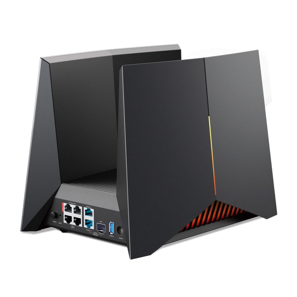 TP-LINK Archer GE800 BE19000 Tri-Band Wi-Fi 7 Gaming Router — side view