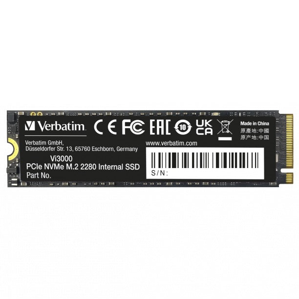 Verbatim Vi3000 512GB M.2 PCIe NVMe Solid State Drive (49374) image 1