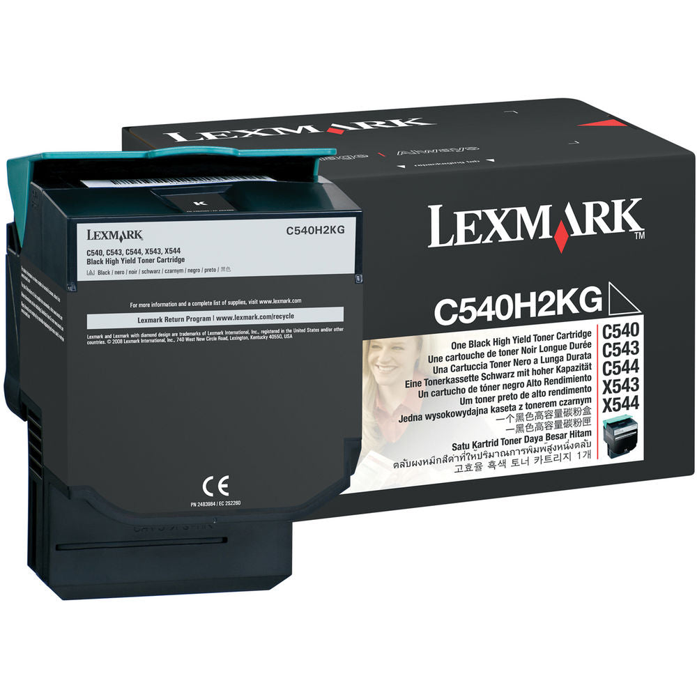Genuine Lexmark C540H2KG High Yield Black Laser Toner Cartridge image 1