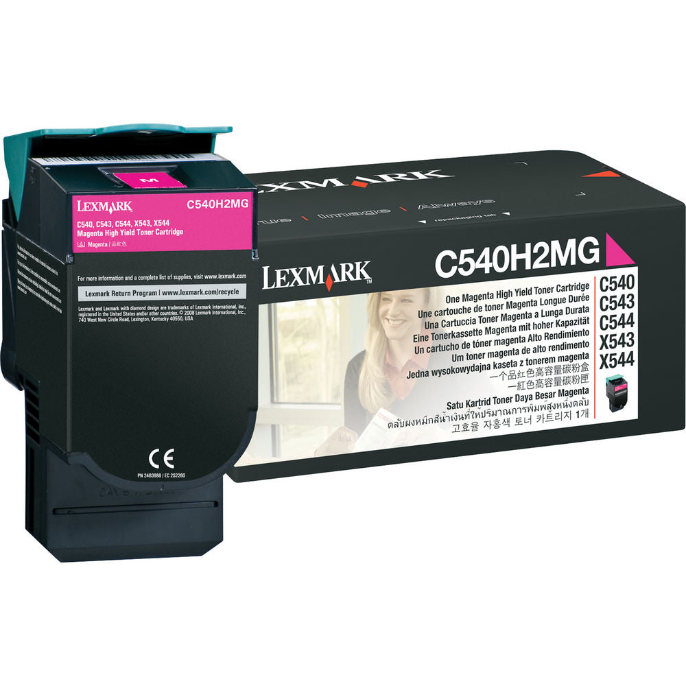 Genuine Lexmark C540H2MG High Yield Magenta Laser Toner Cartridge image 1
