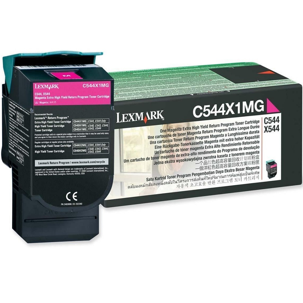 Lexmark C544X1MG Extra High Yield Return Program Magenta Laser Toner Cartridge (C544X1MG) image 1