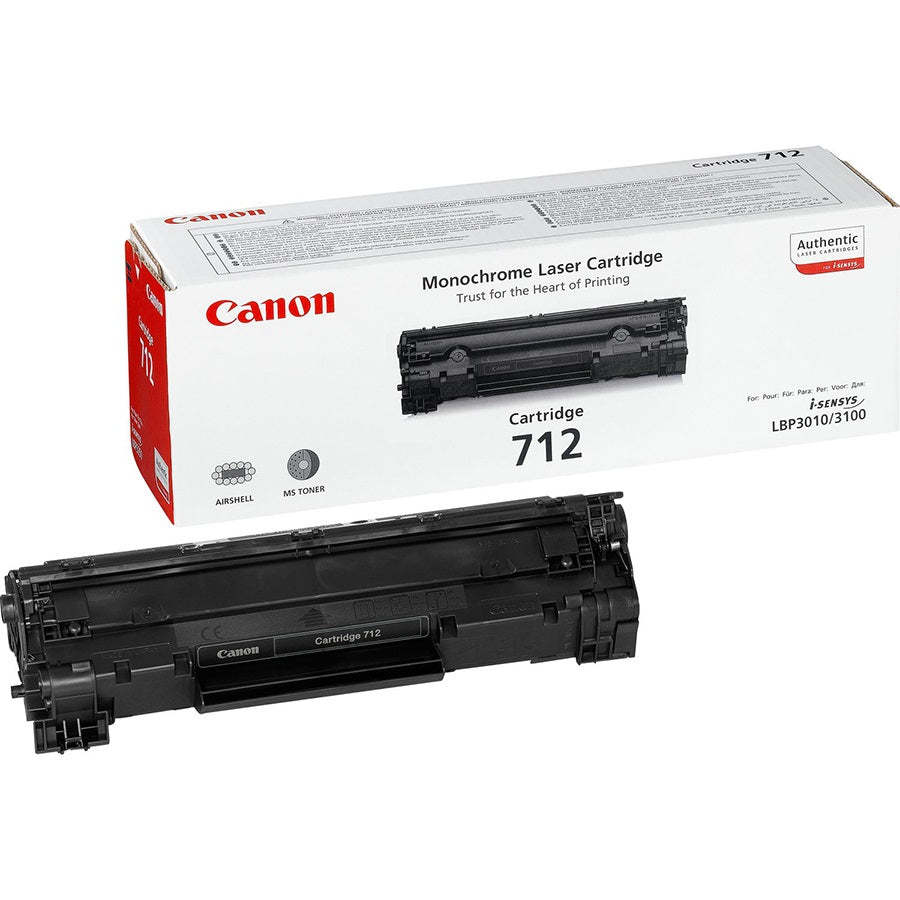 Canon 712 Black Laser Toner Cartridge (1870B002AA) image 1