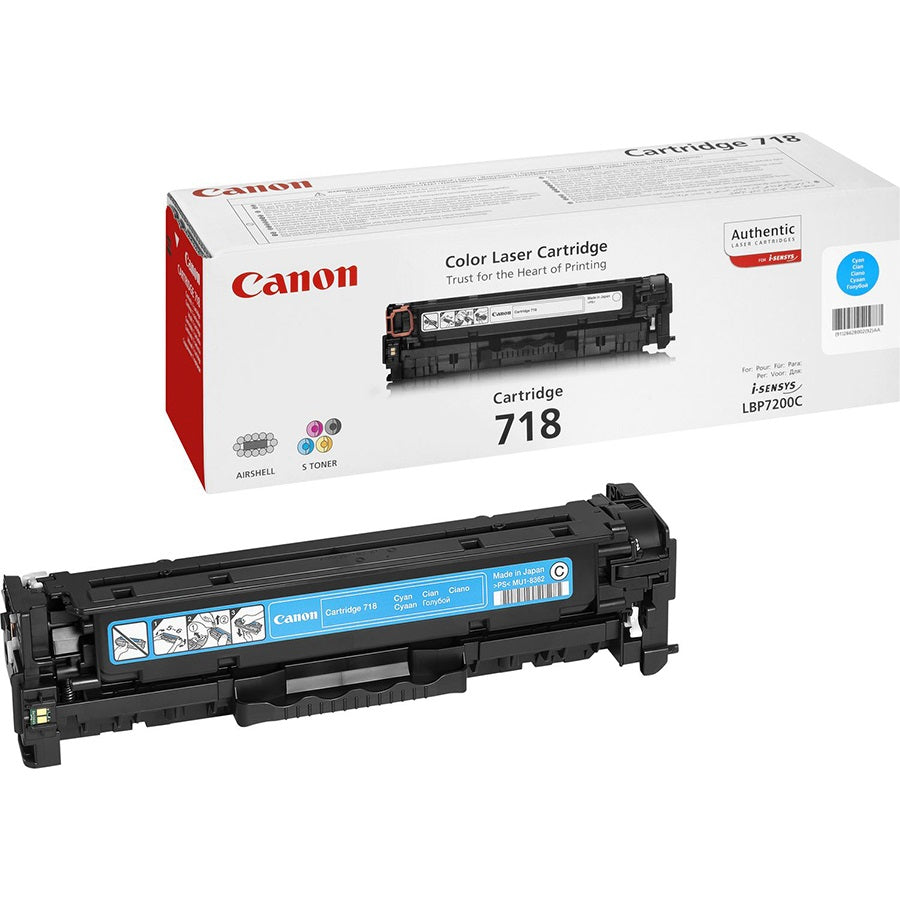 Genuine Canon 718 Cyan Laser Toner Cartridge (2661B002AA) image 1