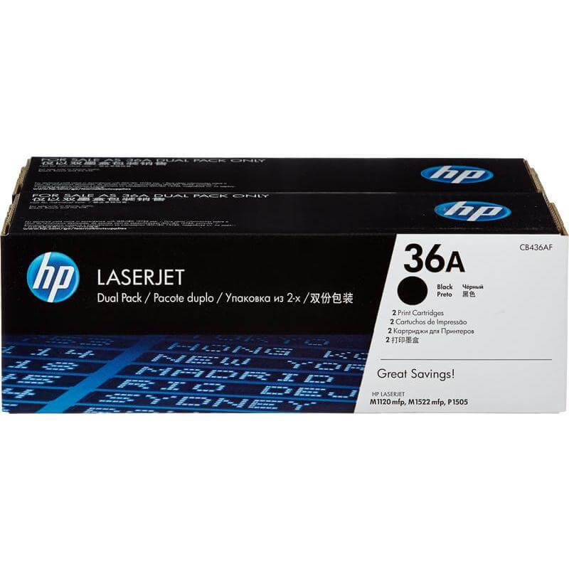Genuine HP 36A Dual Pack Black LaserJet Toner Cartridge (CB436AF) image 1