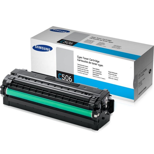 Samsung CLT-C506L Cyan Toner Cartridge (SU040A) image 1