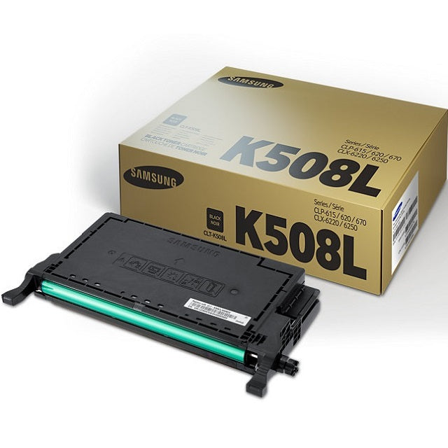 Genuine Samsung CLT-K508L Black Laser Toner Cartridge (SU191A) image 1