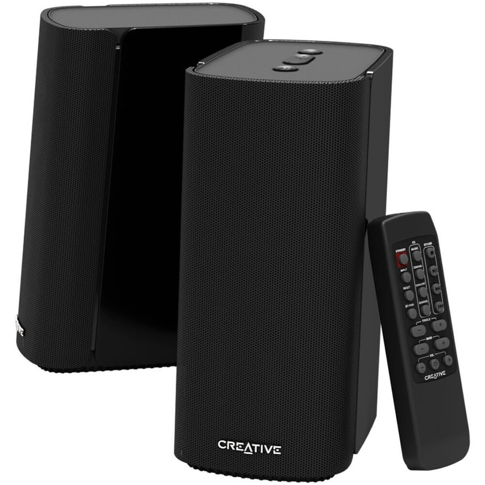 Creative T100 Hi-Fi 2.0 Desktop Speakers – Black (CREATIVE T100) image 1