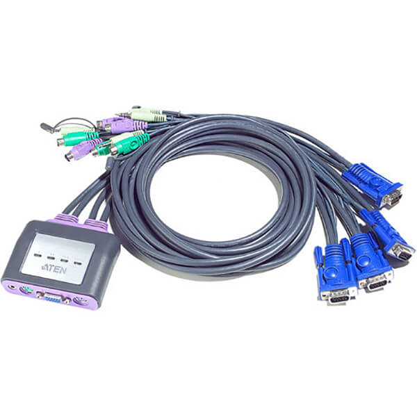 ATEN 4-Port PS/2 VGA/Audio Cable KVM Switch (CS64A) image 1