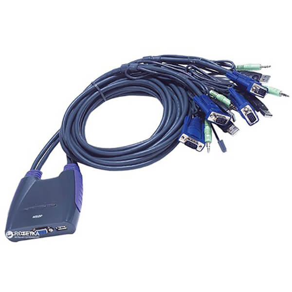 ATEN 4-Port USB VGA/Audio Cable KVM Switch 1.8m (CS64U) image 1