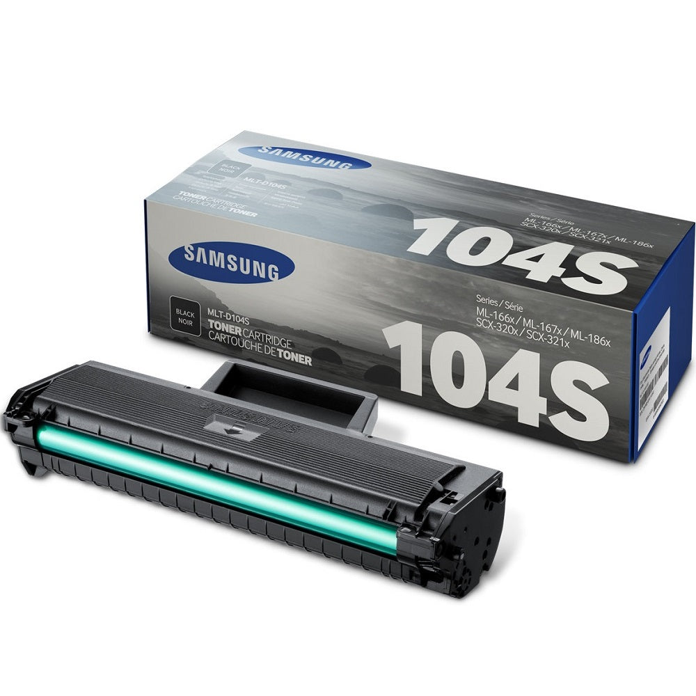 Genuine Samsung MLT-D104S Standard Capacity Black Laser Toner Cartridge (SU748A) image 1