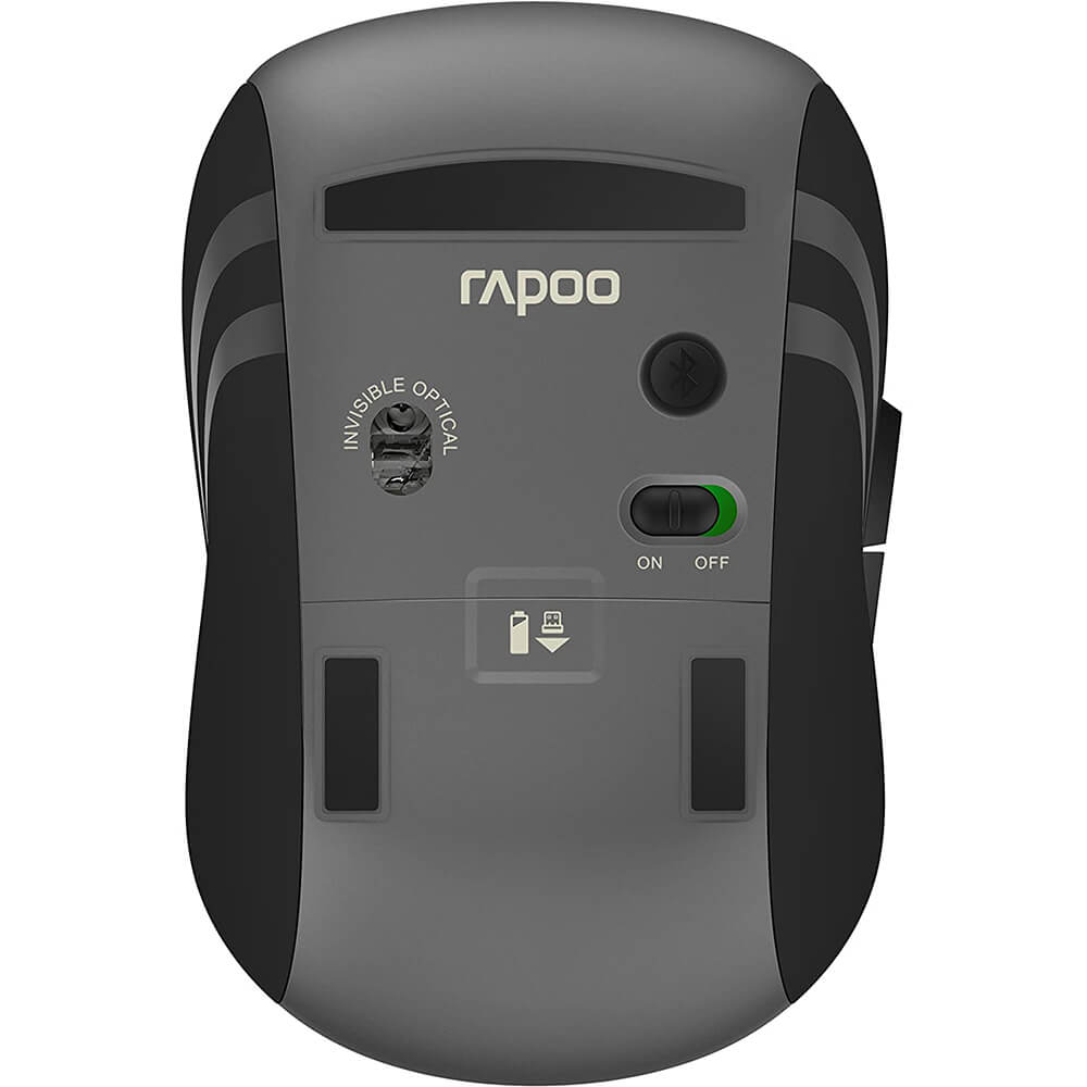 Rapoo MT350 Multi-Mode Wireless Mouse – Black — rear view